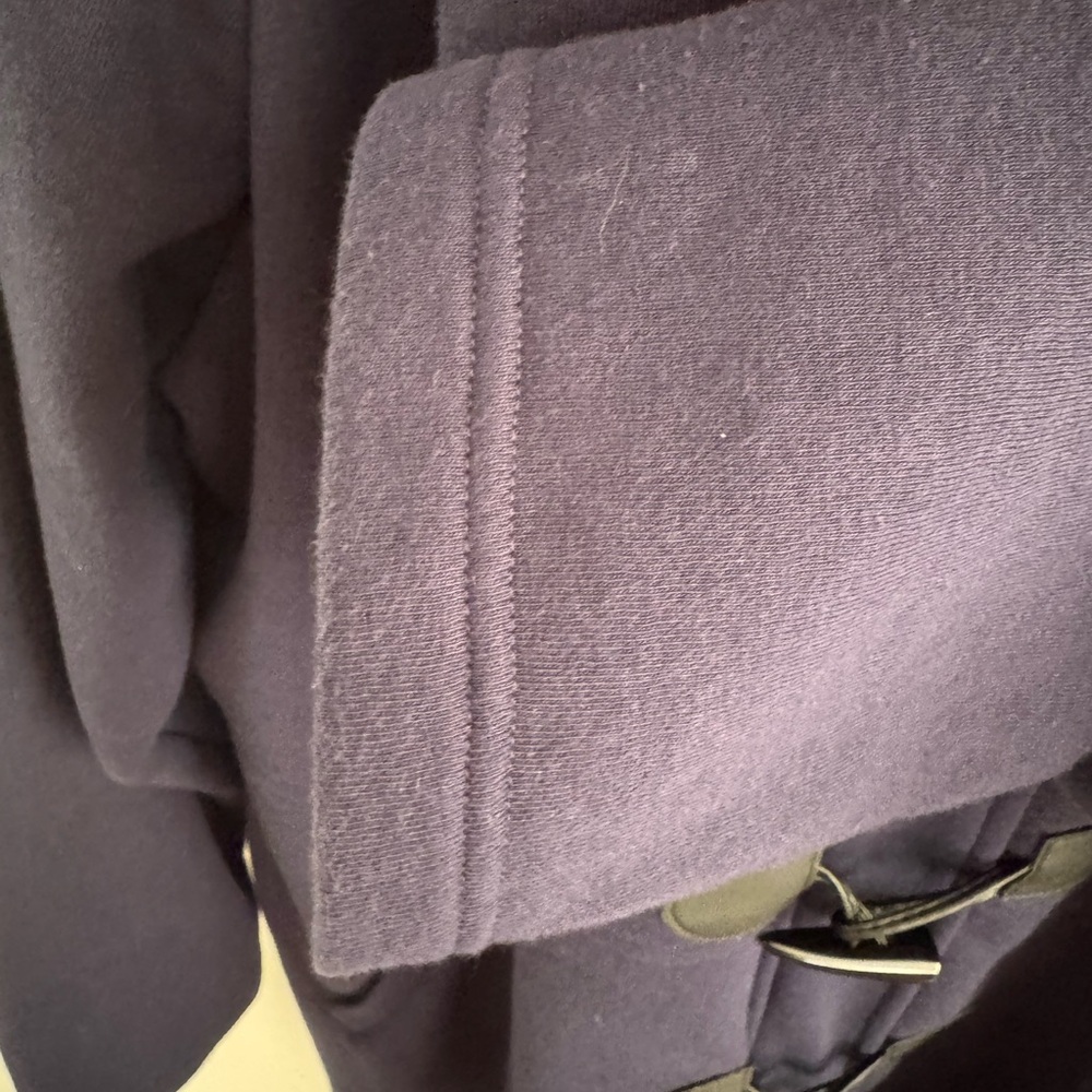 Women's Navy Toggle Pea Coat with Hood - Picture 7 of 7